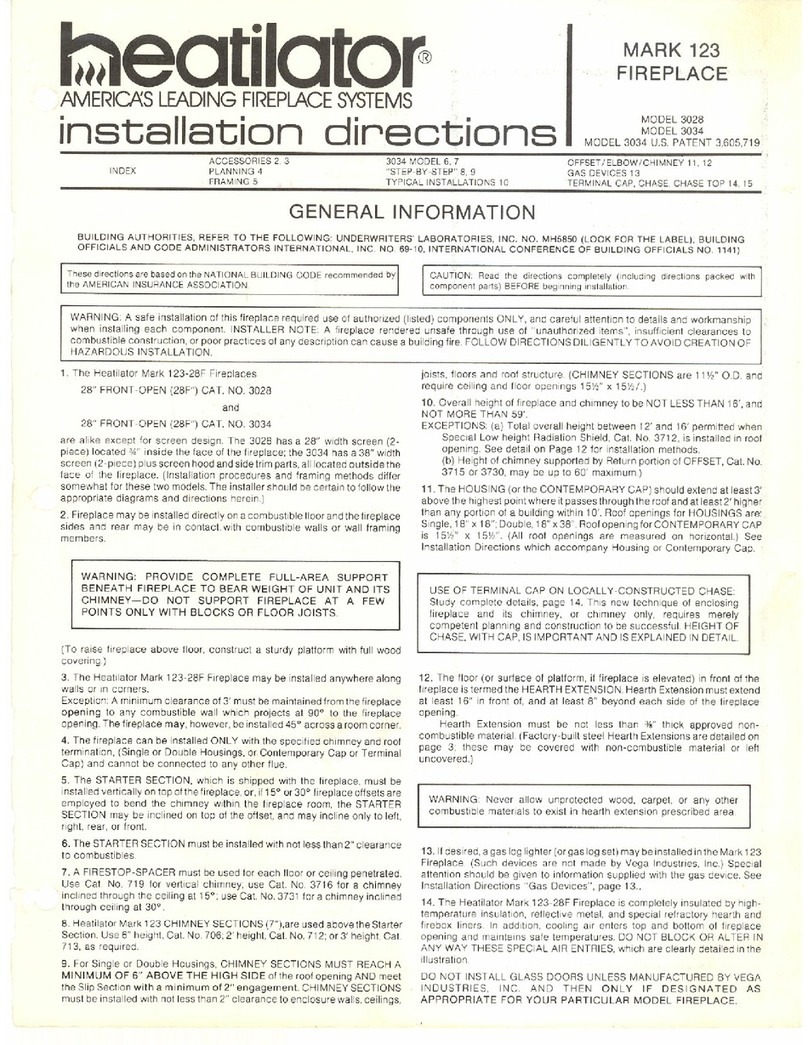 Heatilator MARK 123 3028 Manual
