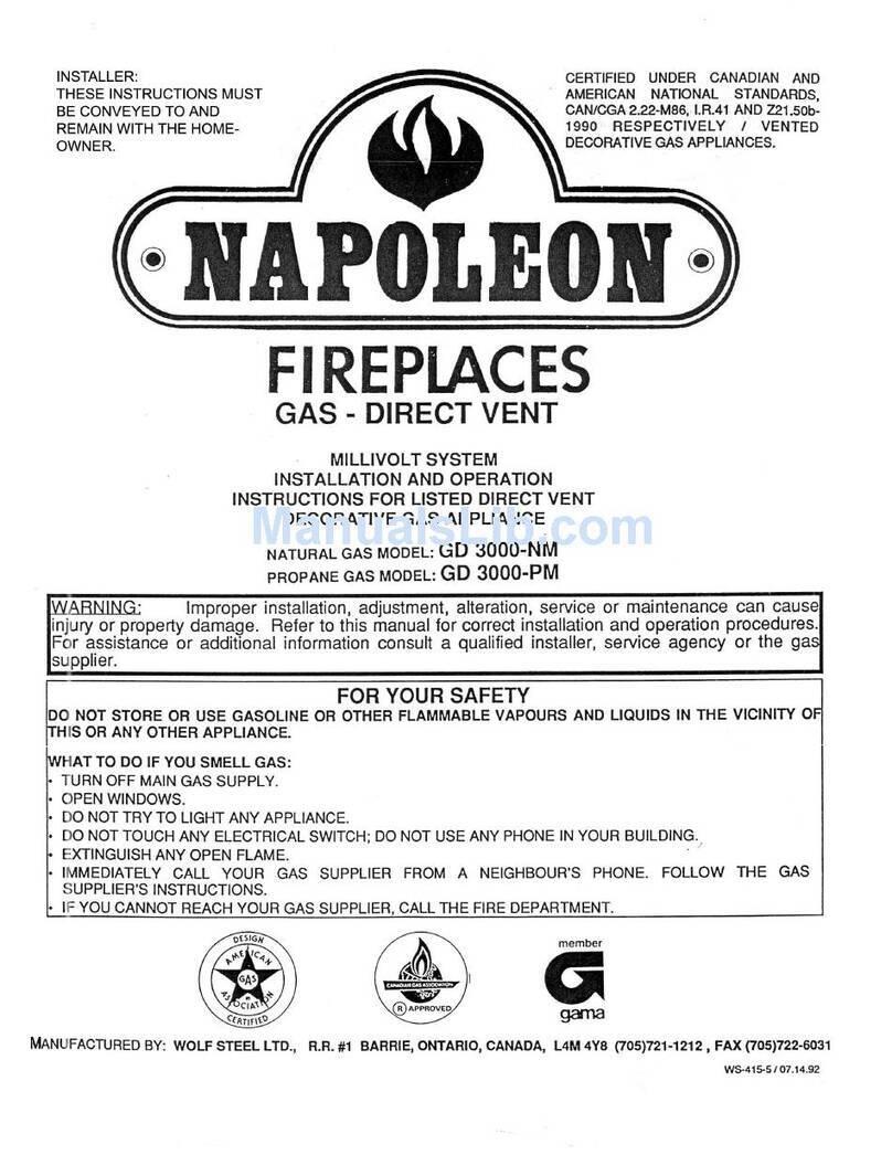 Napoleon GD 3000-NM Installation and operation manual