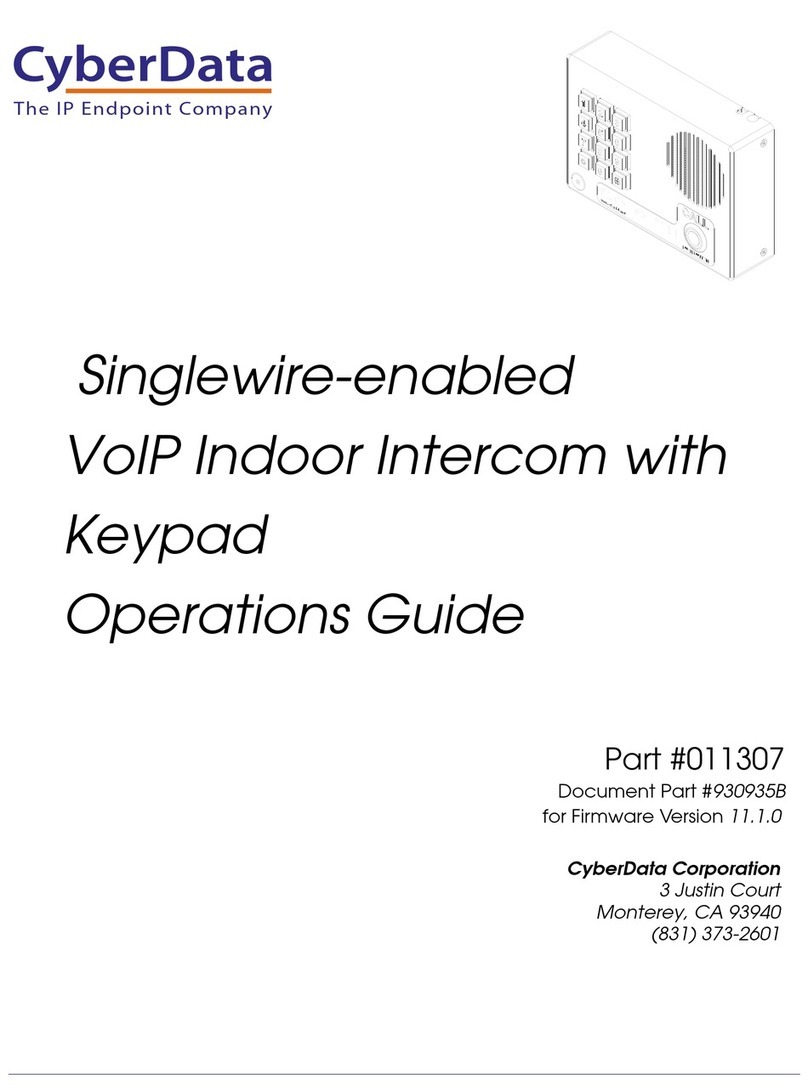 CyberData 11307 User manual