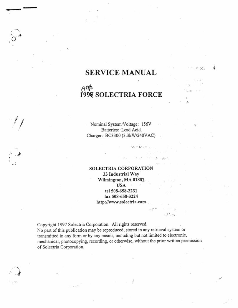 Solectria Corporation 1997 Force Service manual Solectria Corporation 1997 Force Service manual