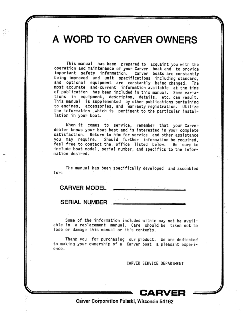 Carver 2767 SANTEGO owner's guide