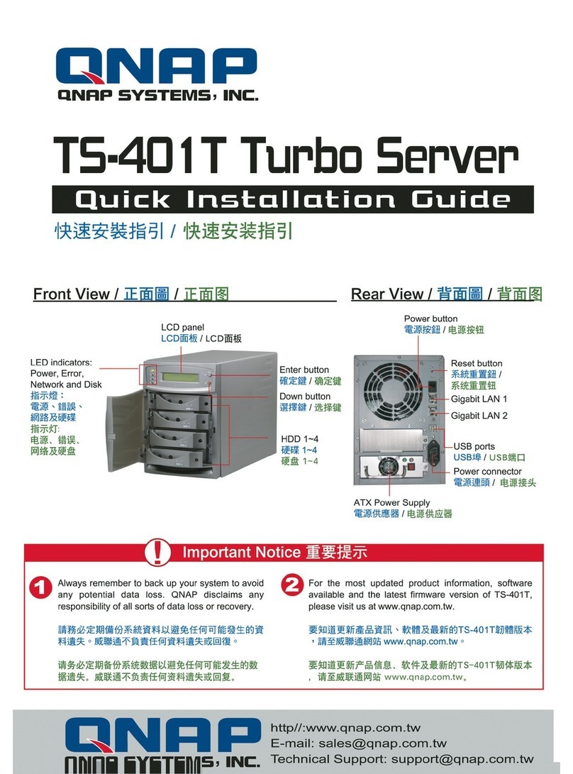 QNAP TS-401T Turbo Server Quick installation guide