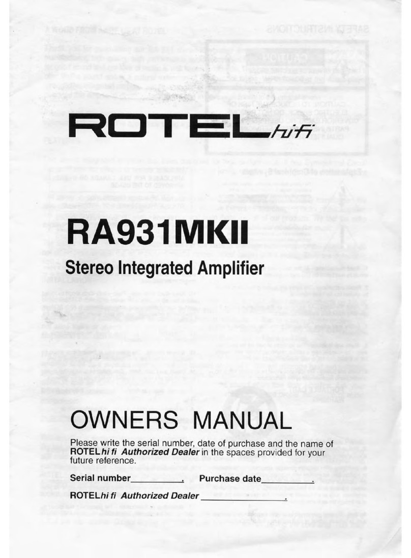 Rotel RA-931MKII owner's manual