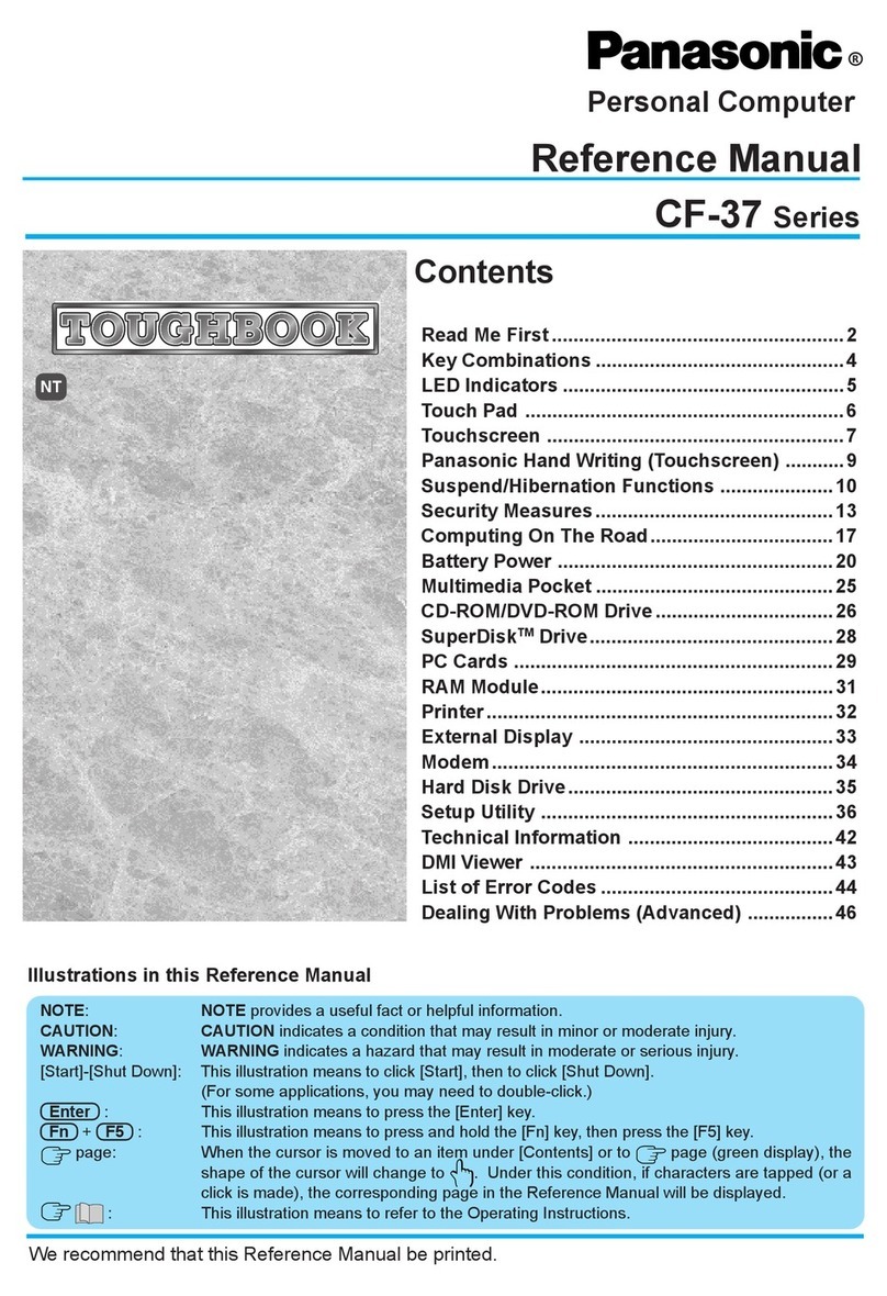 Panasonic CF-37 Series User manual Panasonic CF-37 Series User manual