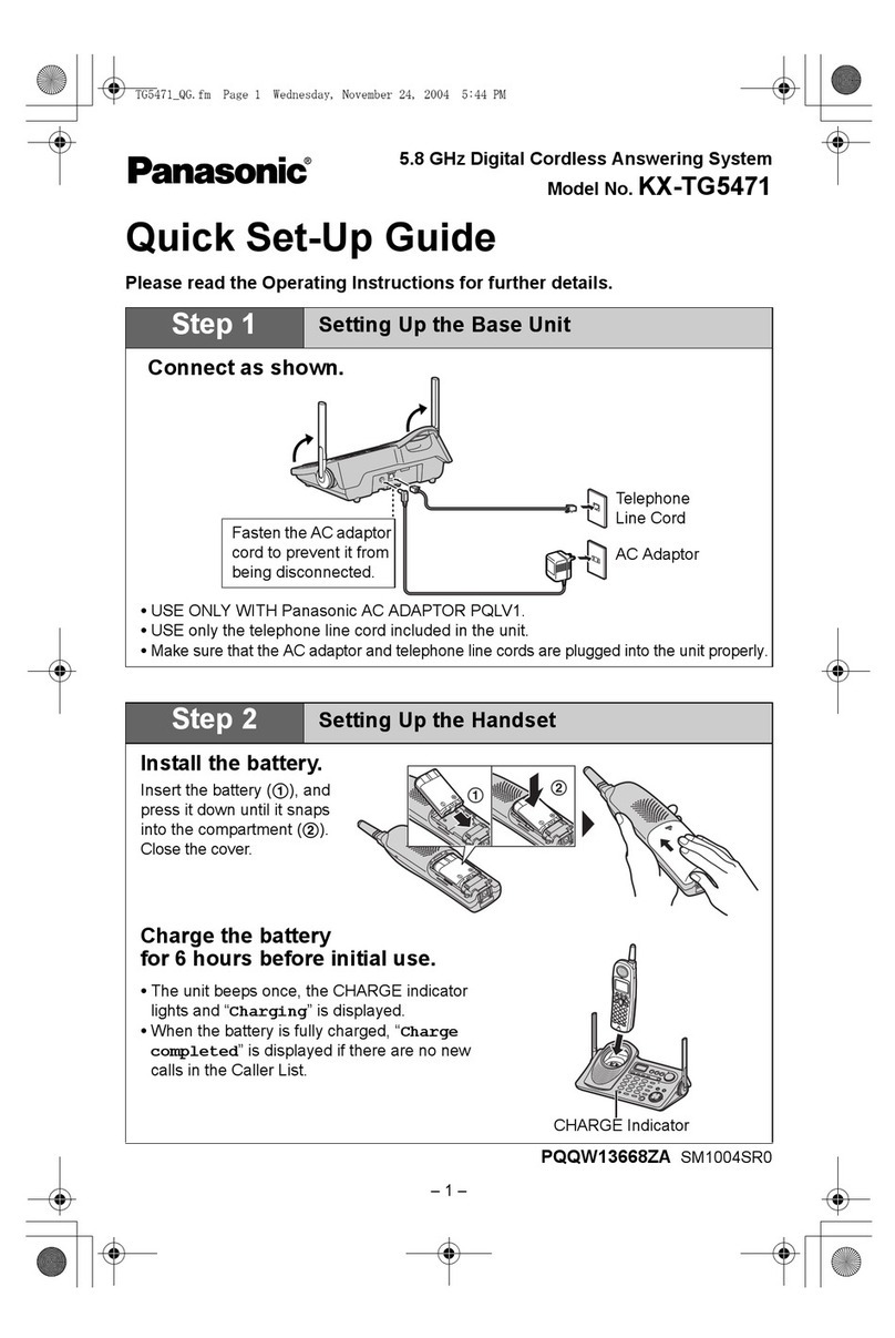 Panasonic KX-TG5471 Quick setup guide