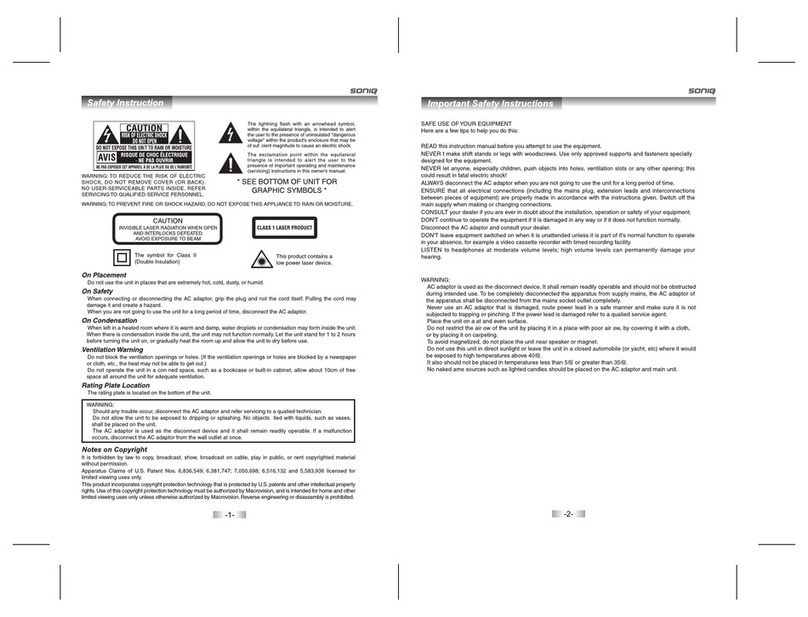 SONIQ QMD80B manual