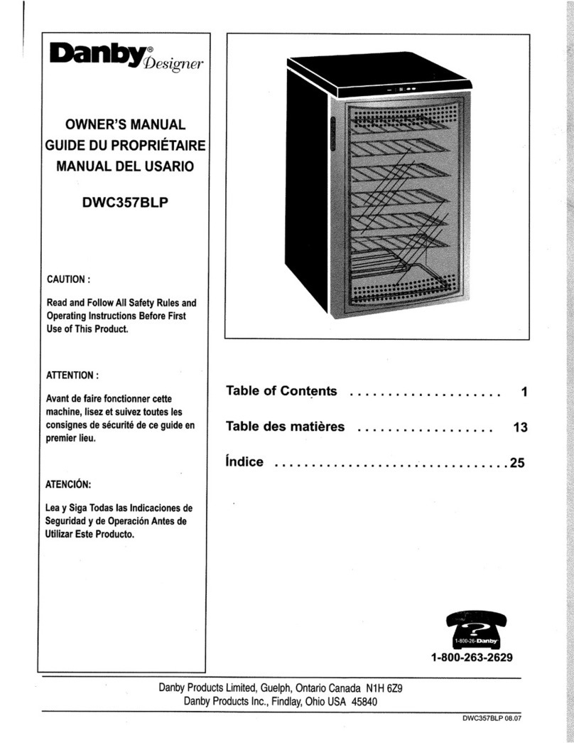 Danby DWC375BLP owner's manual