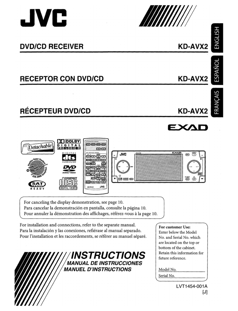 JVC KD-AVX2 - DVD Player With LCD Monitor User manual JVC KD-AVX2 - DVD Player With LCD Monitor User manual