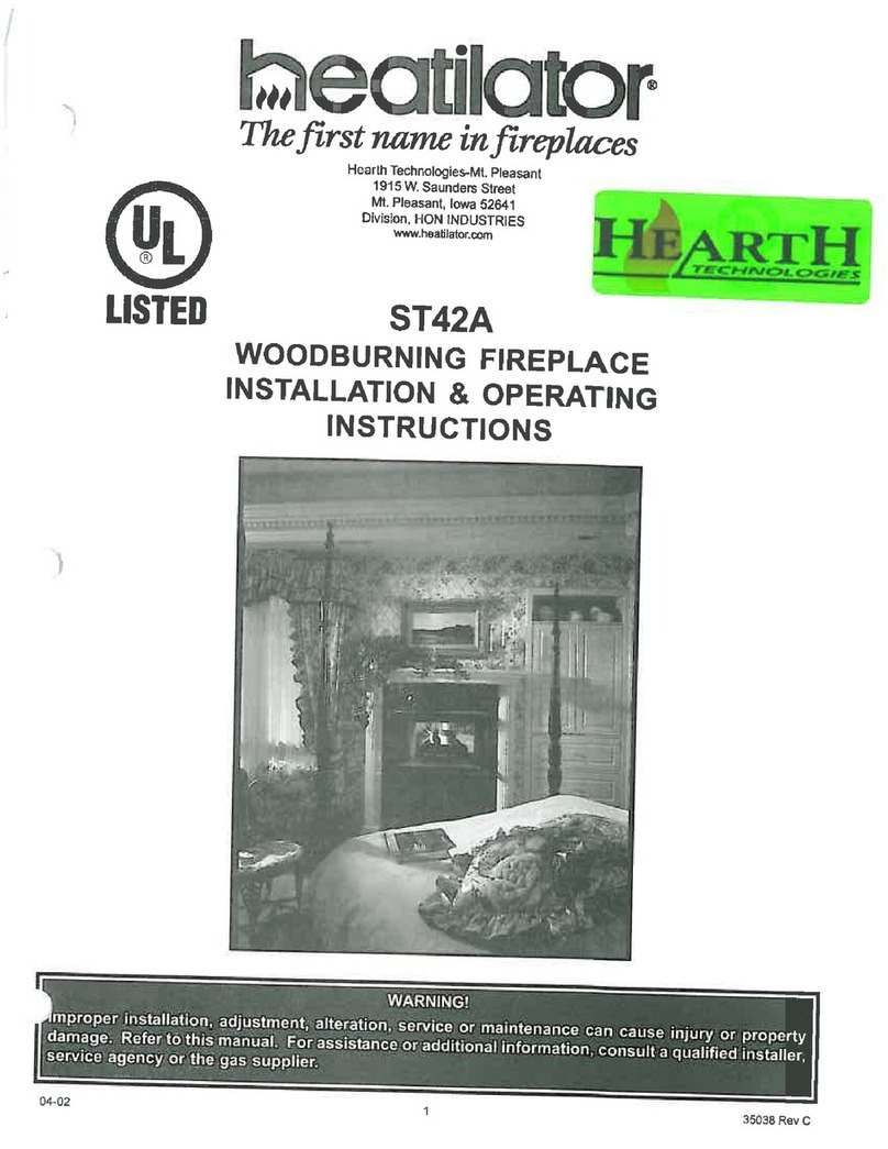 Heatilator ST42A Installation & operating instructions