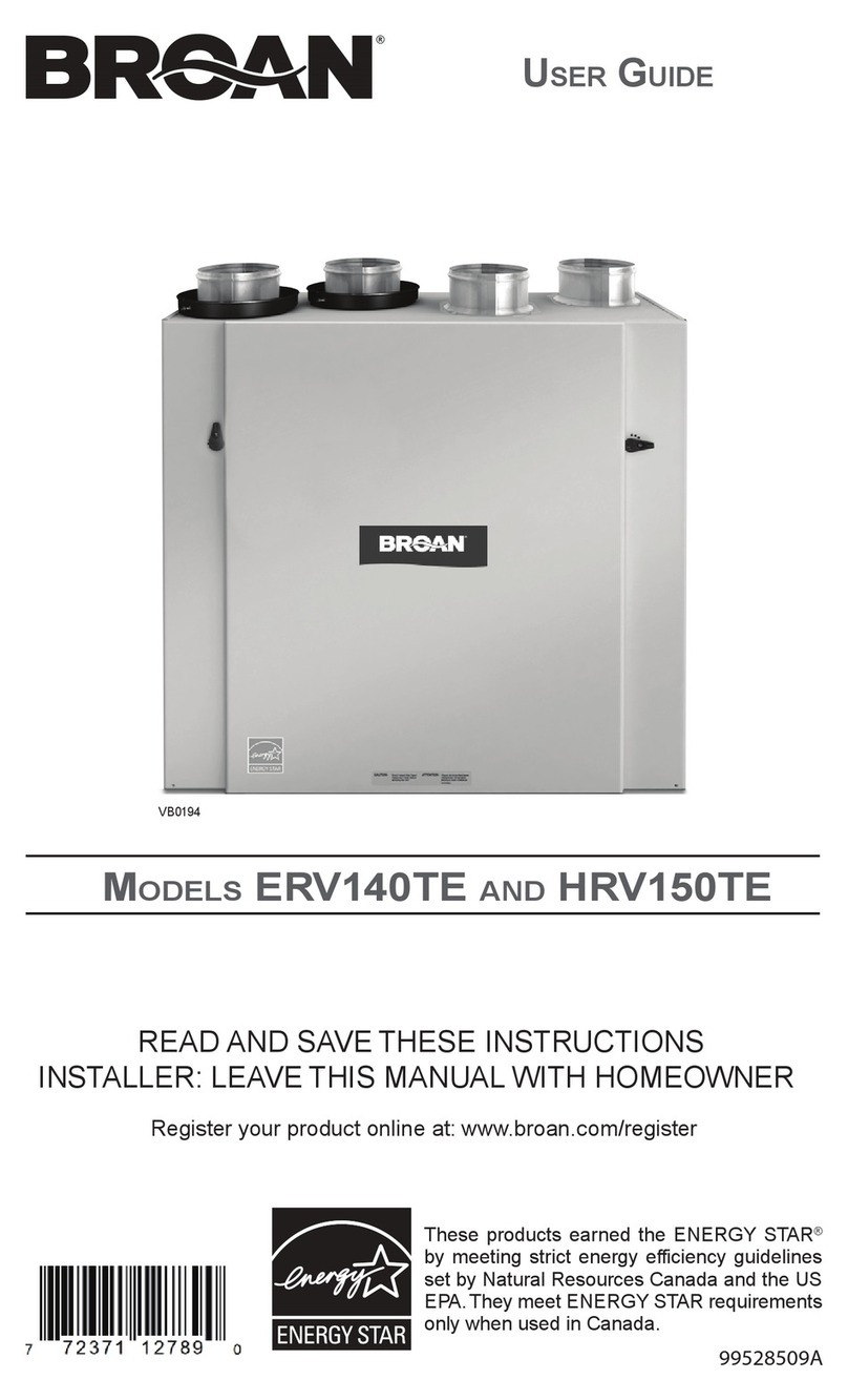 Broan ERV140TE user guide