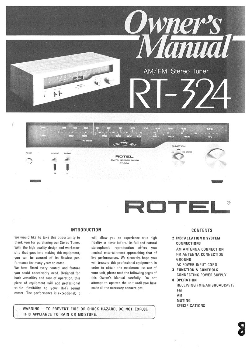 Rotel RT-324 owner's manual