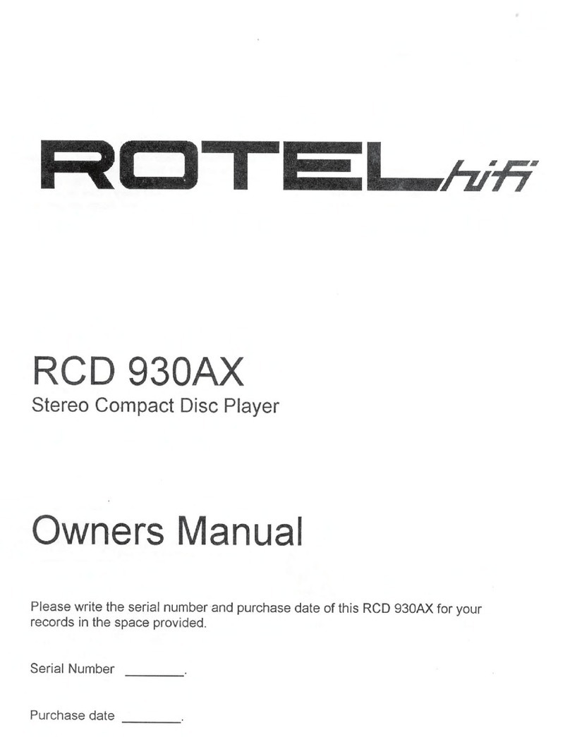 Rotel RCD 930AX owner's manual