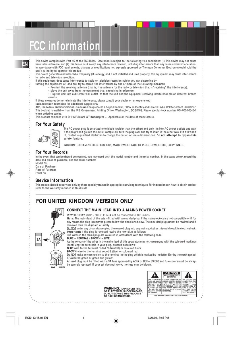 RCA RCD113 User manual