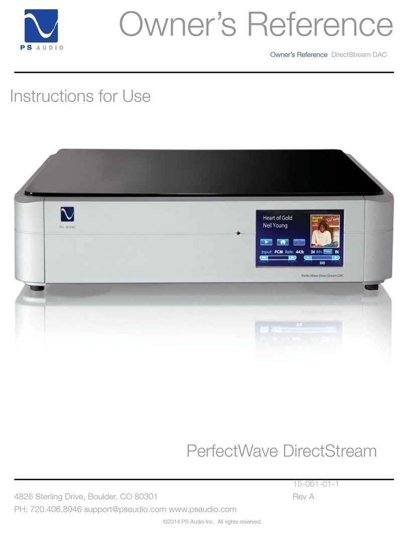 PS Audio PerfectWave DirectStream Quick start guide