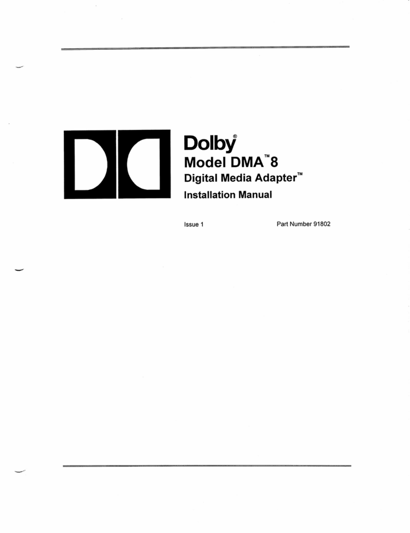 Dolby Laboratories DMA 8 installation manual Dolby Laboratories DMA 8 installation manual
