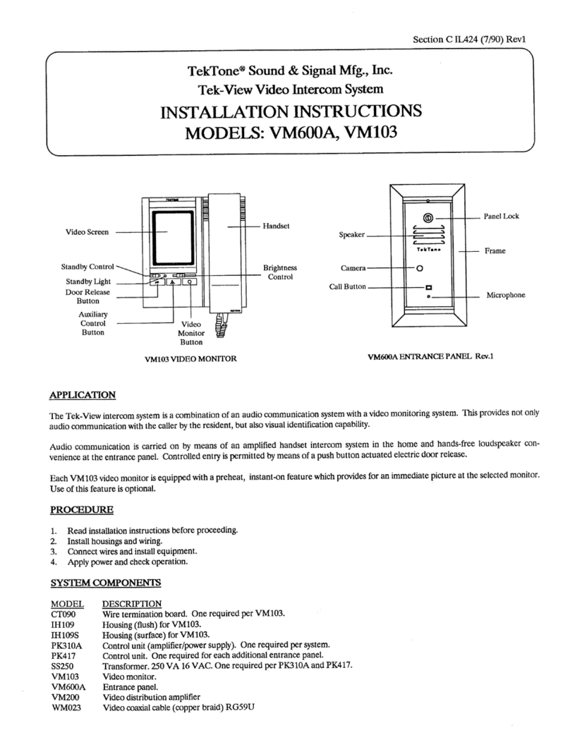 TekTone Tek-View VM600A installation instructions