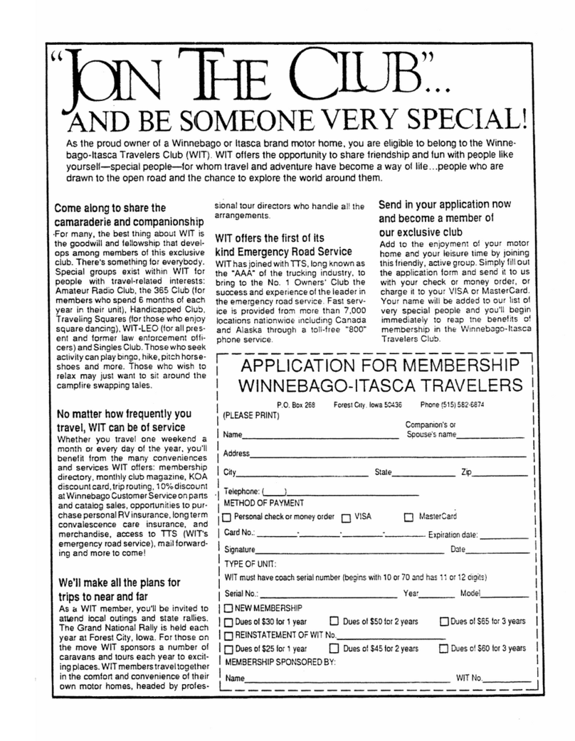 Winnebago 1992 Adventurer Operator's manual