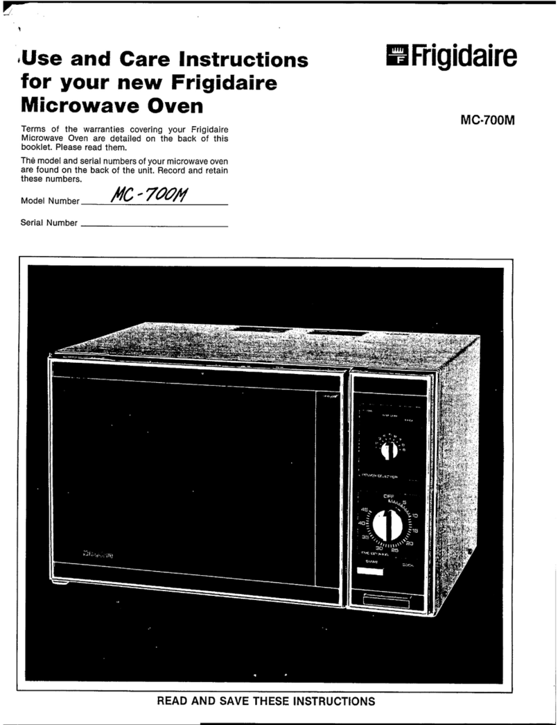 Frigidaire MC-700M Quick reference guide