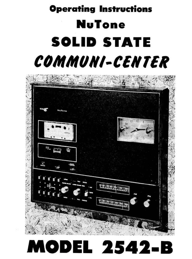 NuTone Communi-Center 2542-B User manual