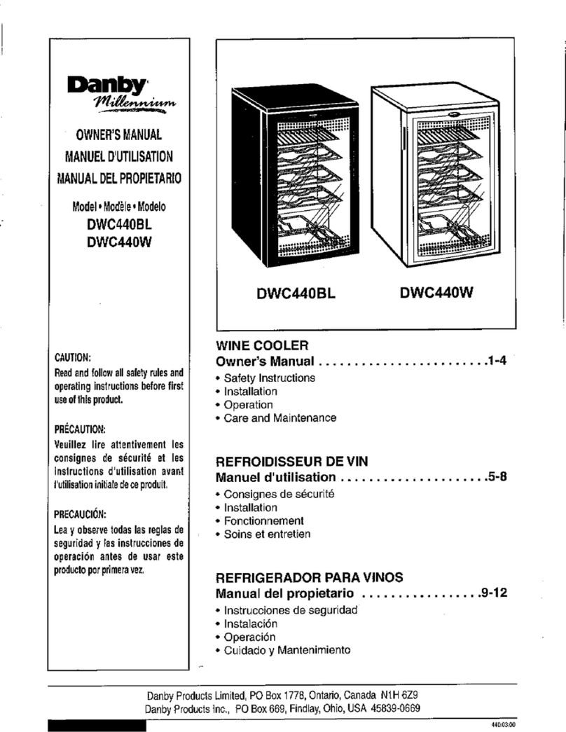 Danby Millenium DWC440BL User manual