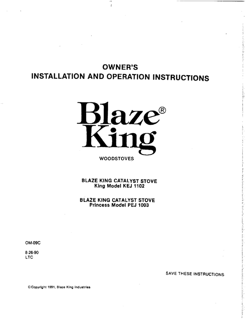 Blaze King King KEJ 1102 Installation and operation instructions