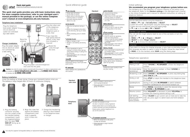 AT&T CL81101 User manual