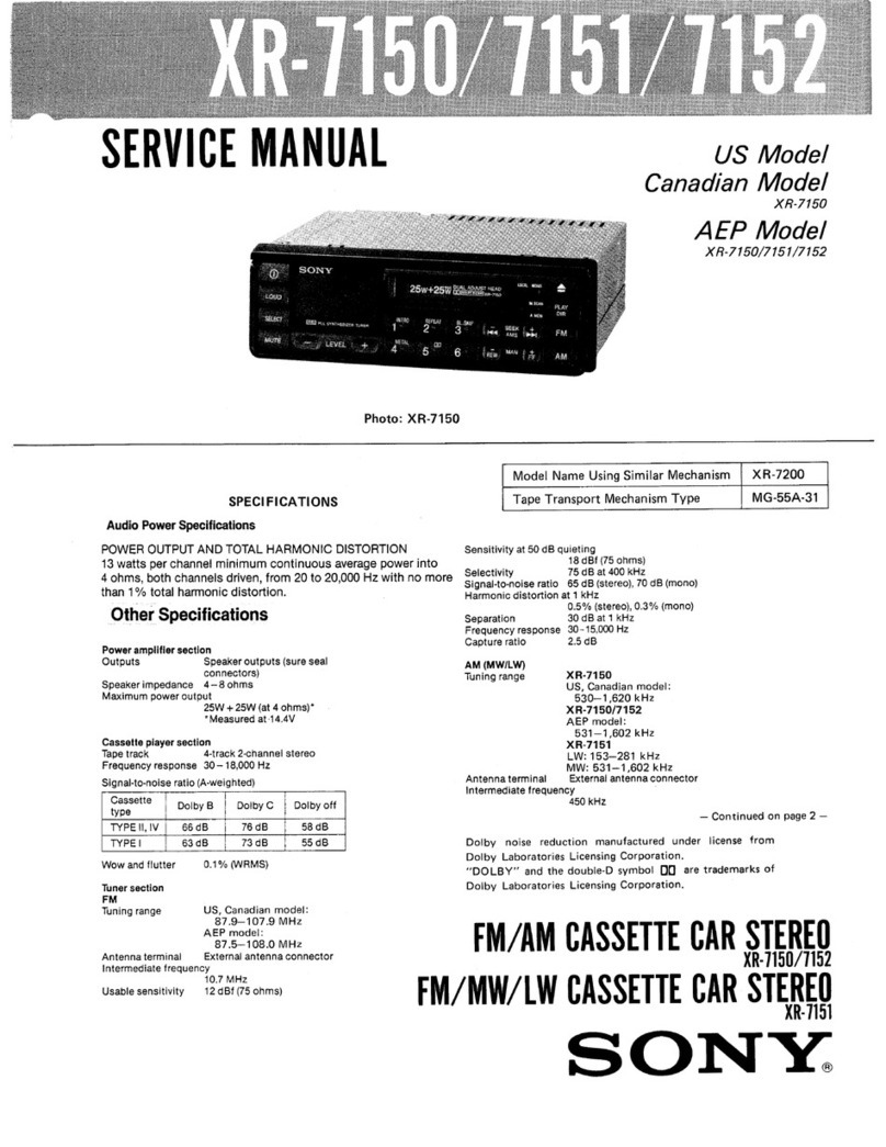 Sony XR-7150 Service manual Sony XR-7150 Service manual