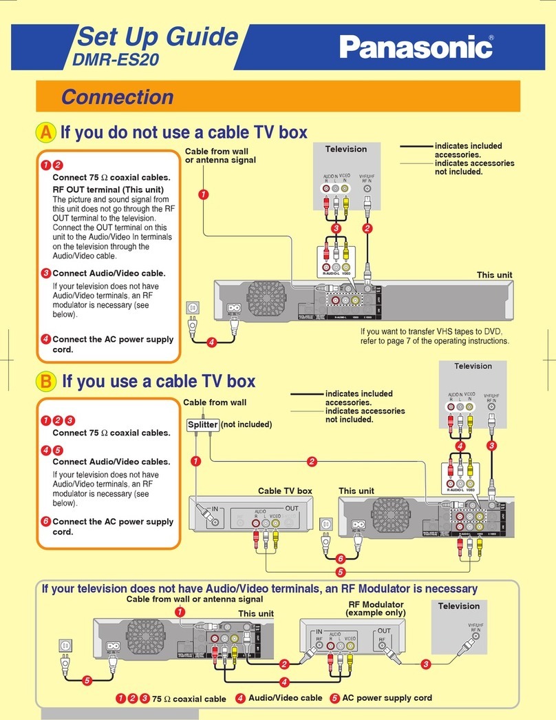 Panasonic Diga DMR-ES20 Setup guide