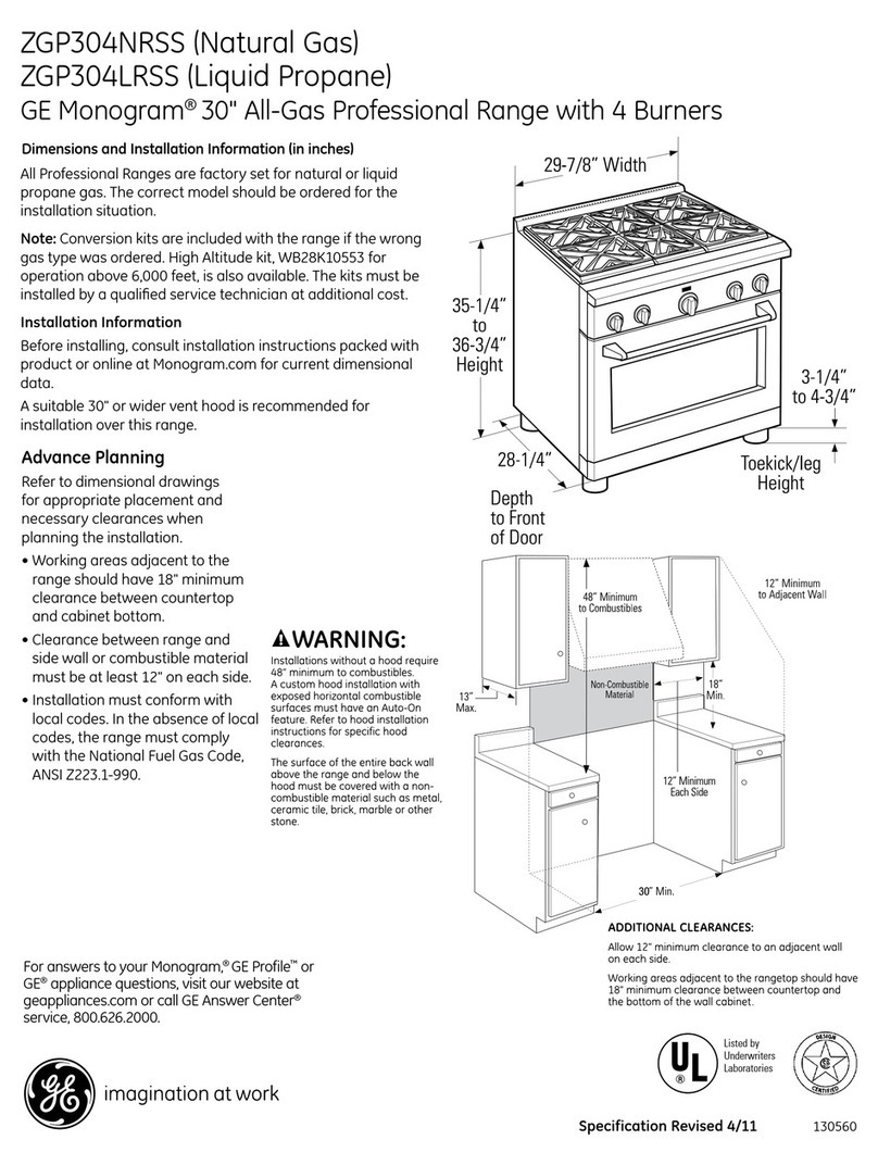 GE ZGP304NRSS Manual