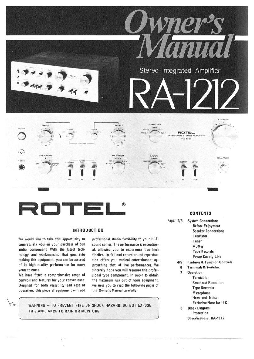 Rotel RA-1212 User manual Rotel RA-1212 User manual