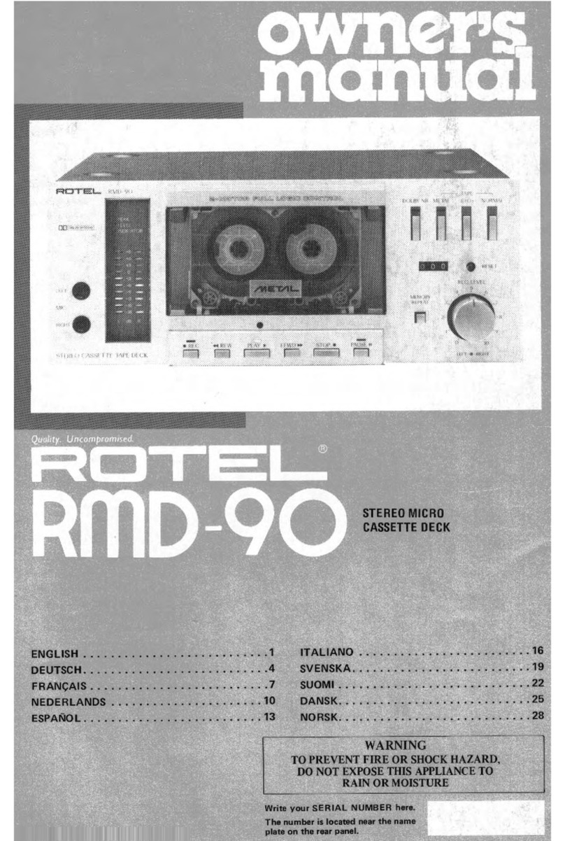 Rotel RMD-90 owner's manual