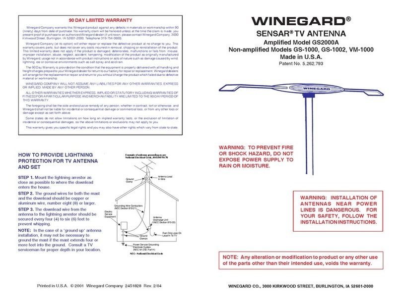 Winegard SENSAR VM-1000 User manual