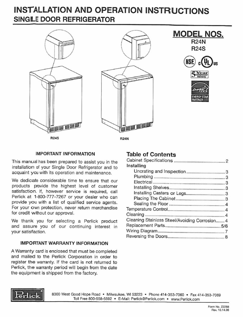 Perlick R24N User manual
