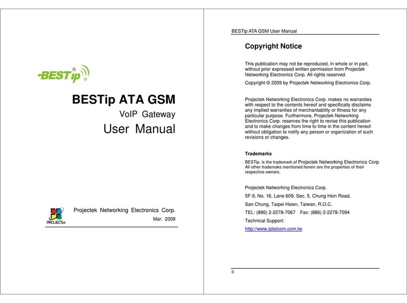 Projectek Networking Electronics BESTip ATA GSM user manual Projectek Networking Electronics BESTip ATA GSM user manual