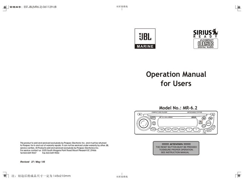 JBL MR-6.2 User manual