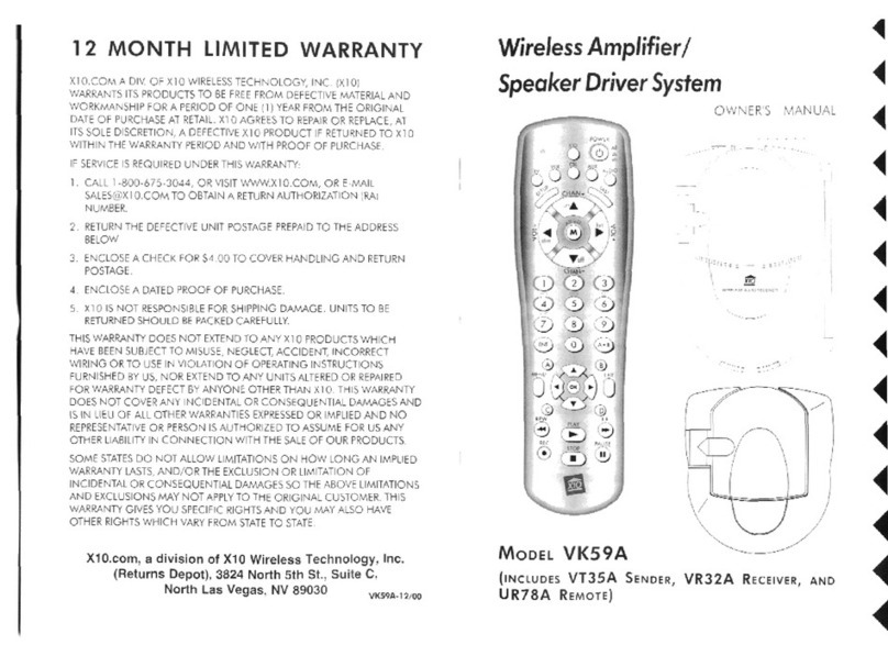 X10 SoundPower VK59A owner's manual