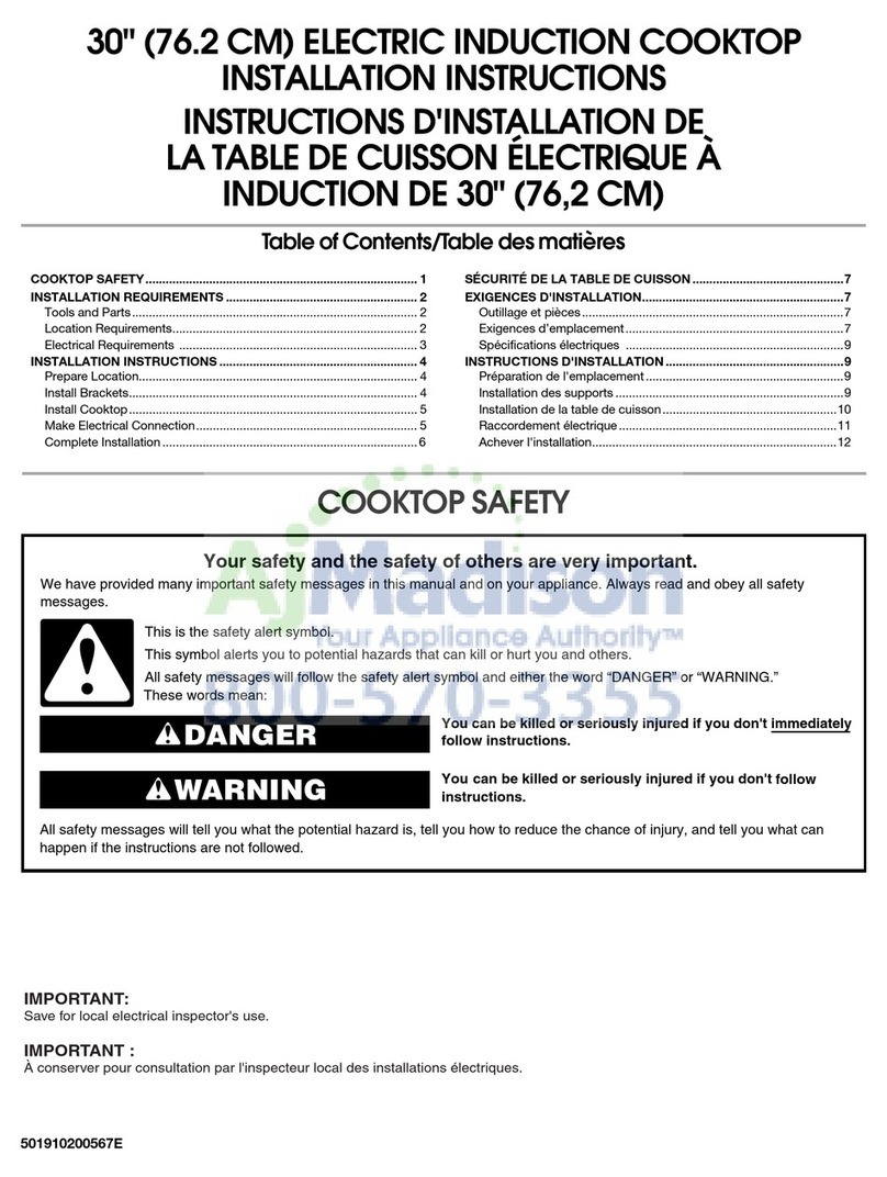 Whirlpool KICU509 installation instructions