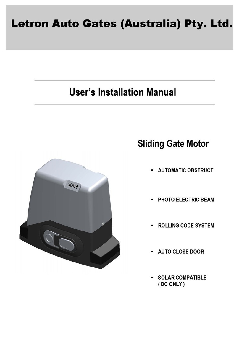 Letron Auto Gates SL810 User's installation guide