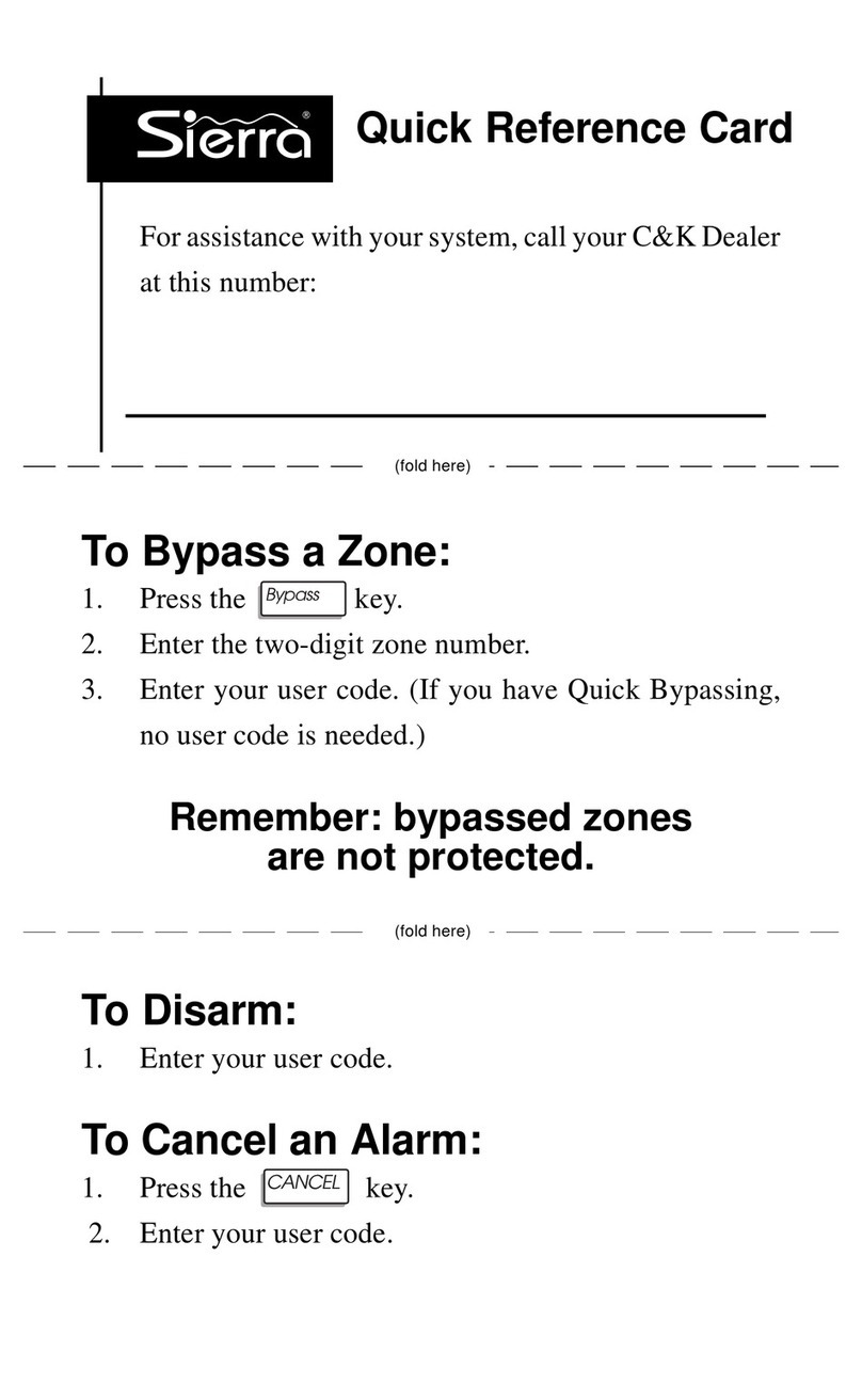 C & K Systems Sierra Quick reference card