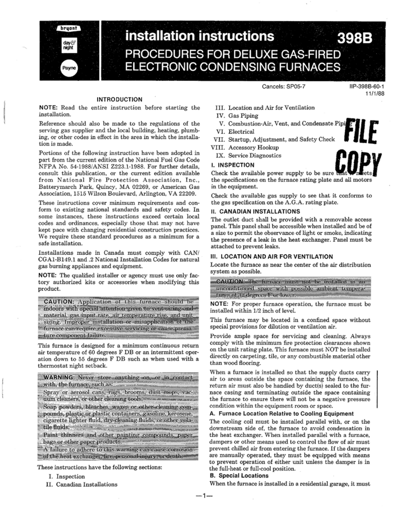 Bryant 398B User manual