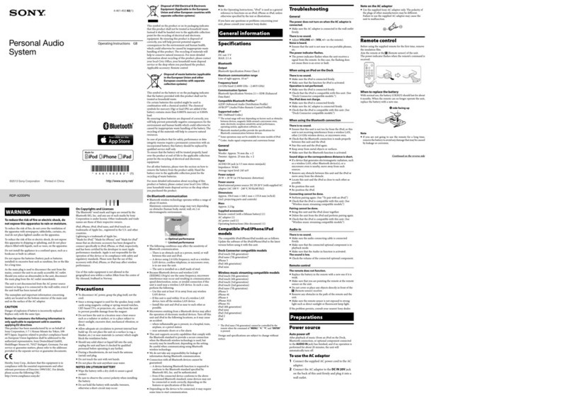 Sony RDP-X200iPN User manual