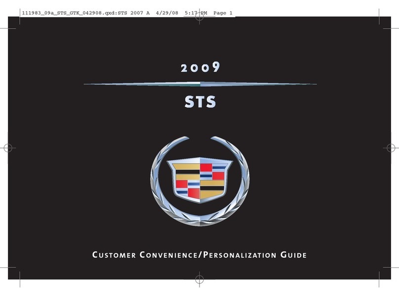Cadillac 2009 STS Specification sheet