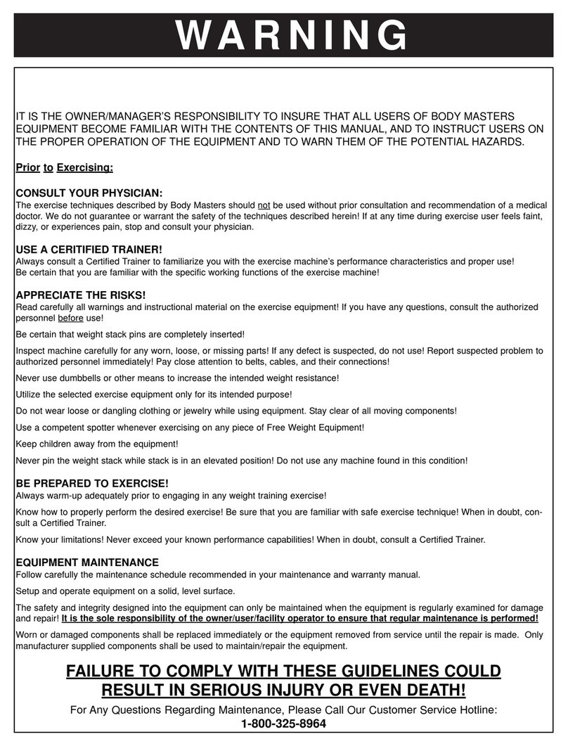 Body Masters FW 1100 instruction manual