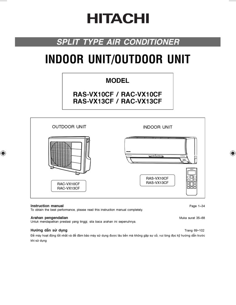 Hitachi RAC-VX10CF Operation manual Hitachi RAC-VX10CF Operation manual