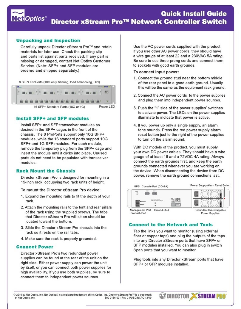 Net Optics Director xStream Pro Quick install guide