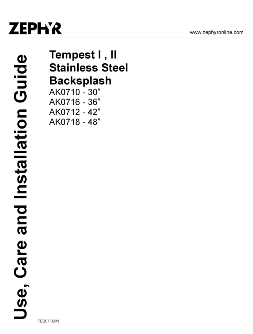 Zephyr AK0710 Installation guide