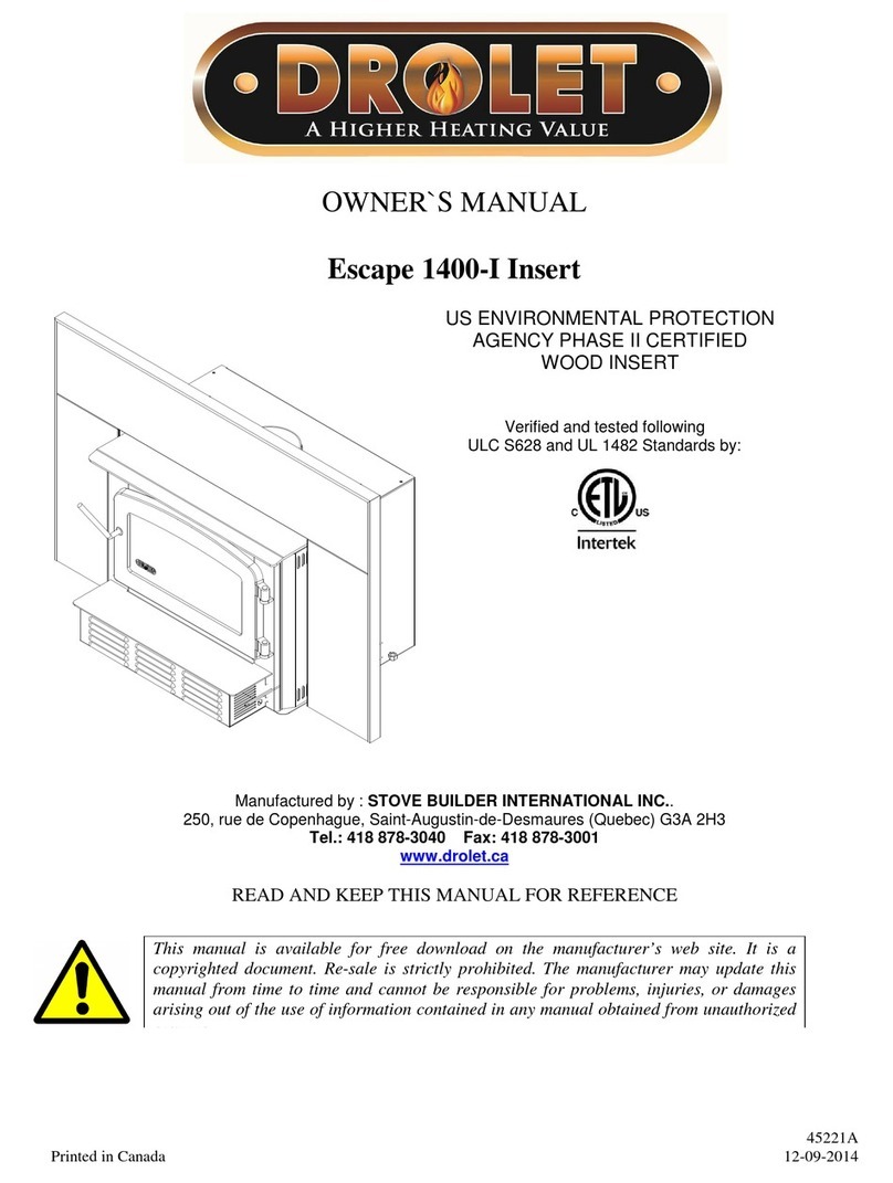 Drolet Escape 1400-I Insert owner's manual