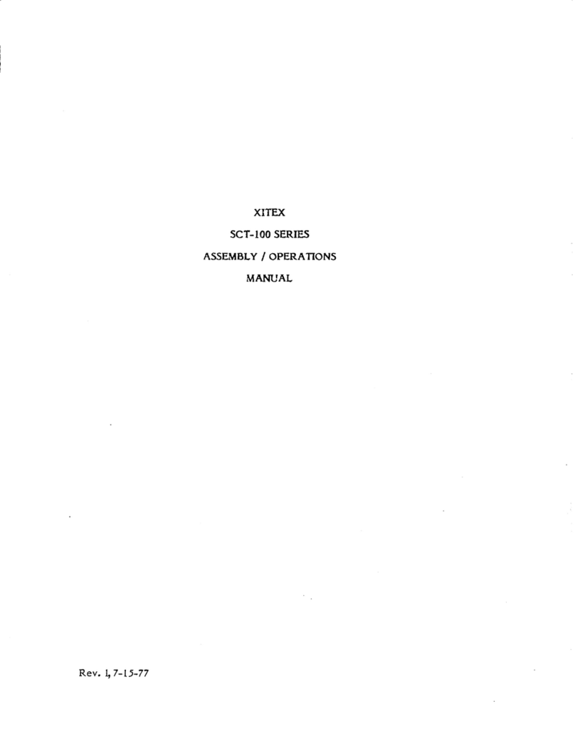 Xitex SCT-100 Series Assembly and operation manual Xitex SCT-100 Series Assembly and operation manual