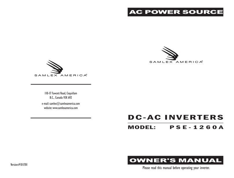 Samplex America PSE-1260A owner's manual