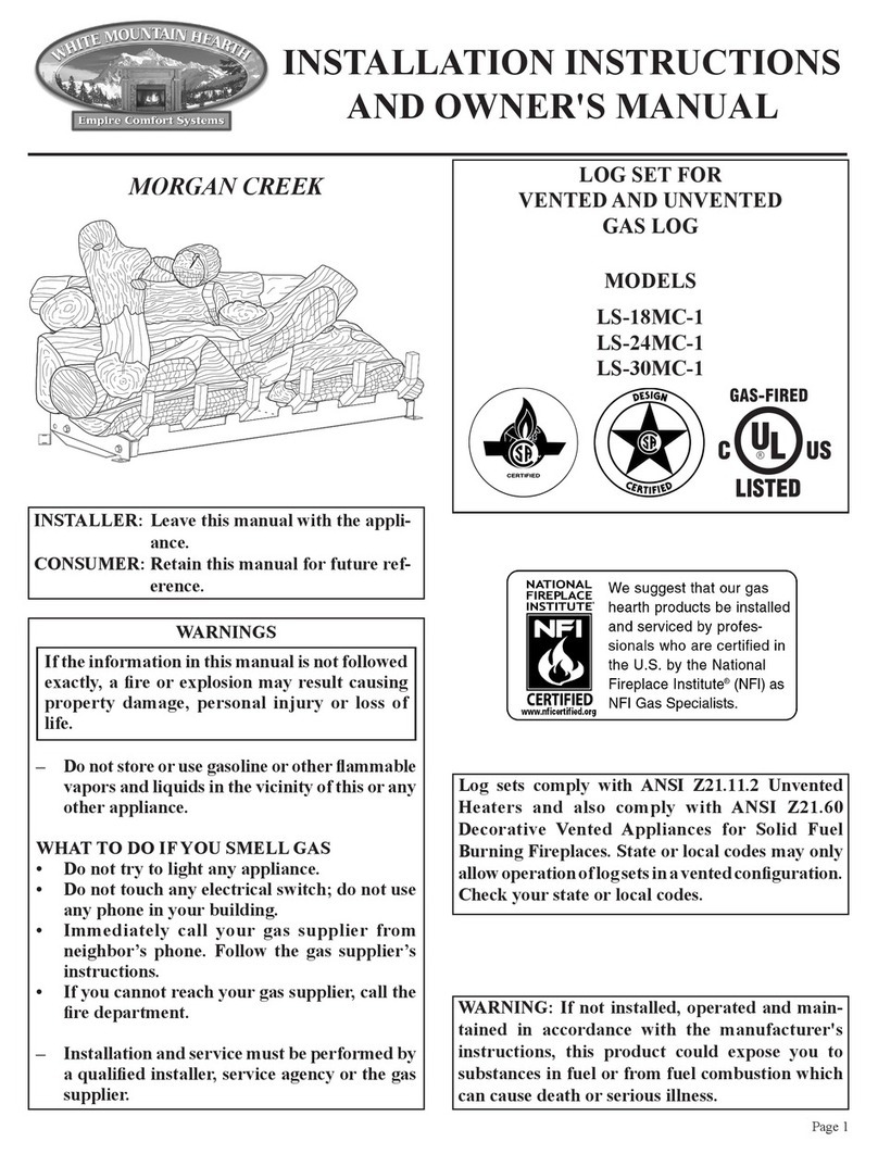 White Mountain Hearth Morgan Creek LS-30MC-1 Quick start guide White Mountain Hearth Morgan Creek LS-30MC-1 Quick start guide